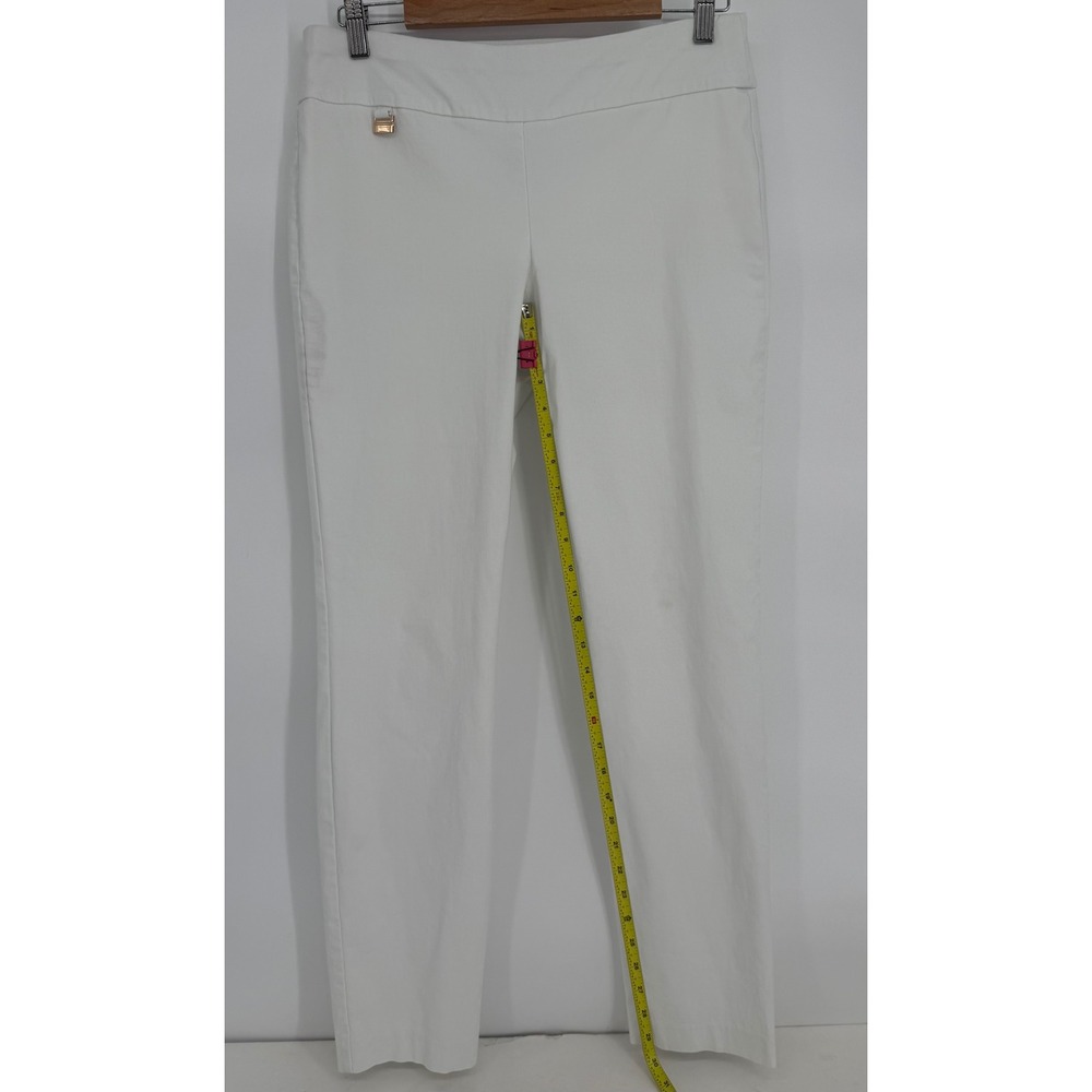 Alfani Womens White Pull On Stretch Slim Leg Dress Pants Sz 10 - Picture 4 of 10